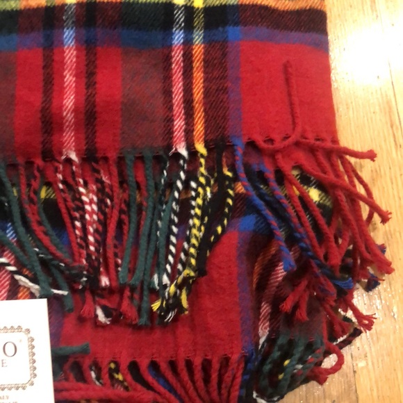 Nido Notte NEW Red Plaid Blanket Made in Italy - Picture 2 of 7